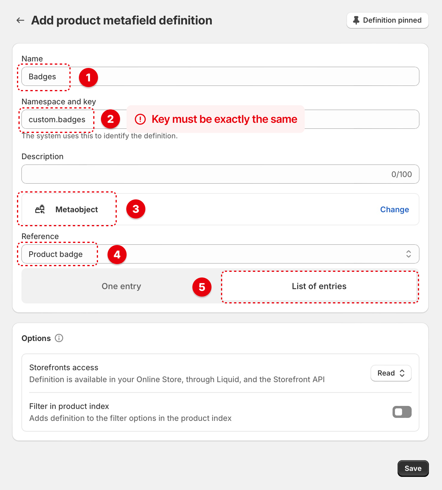 Advanced Configuration Metafield